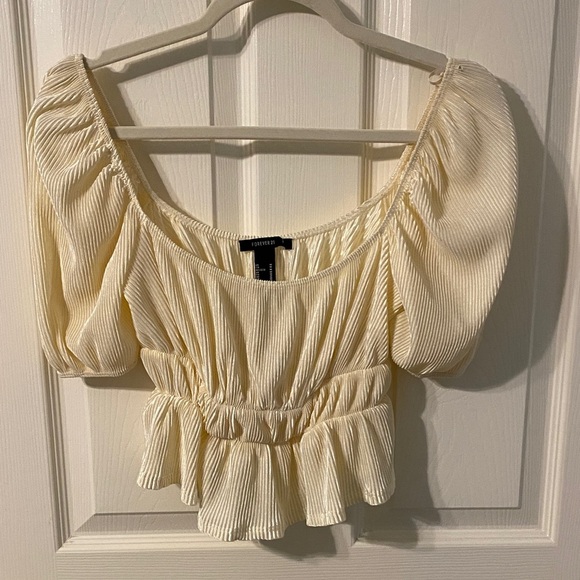 Forever 21 Cream Puff Sleeve Blouse - Picture 1 of 8
